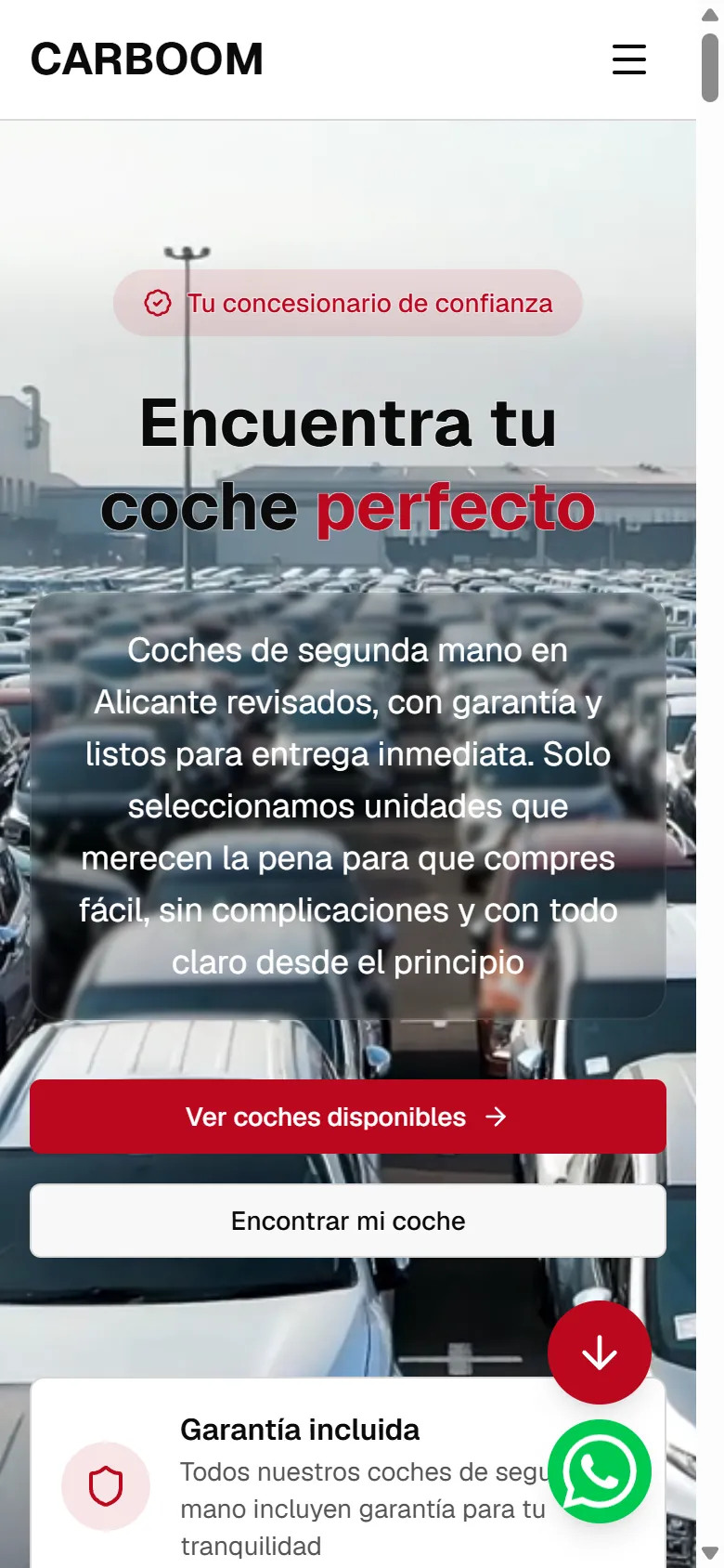 Captura de CarBoom en móvil