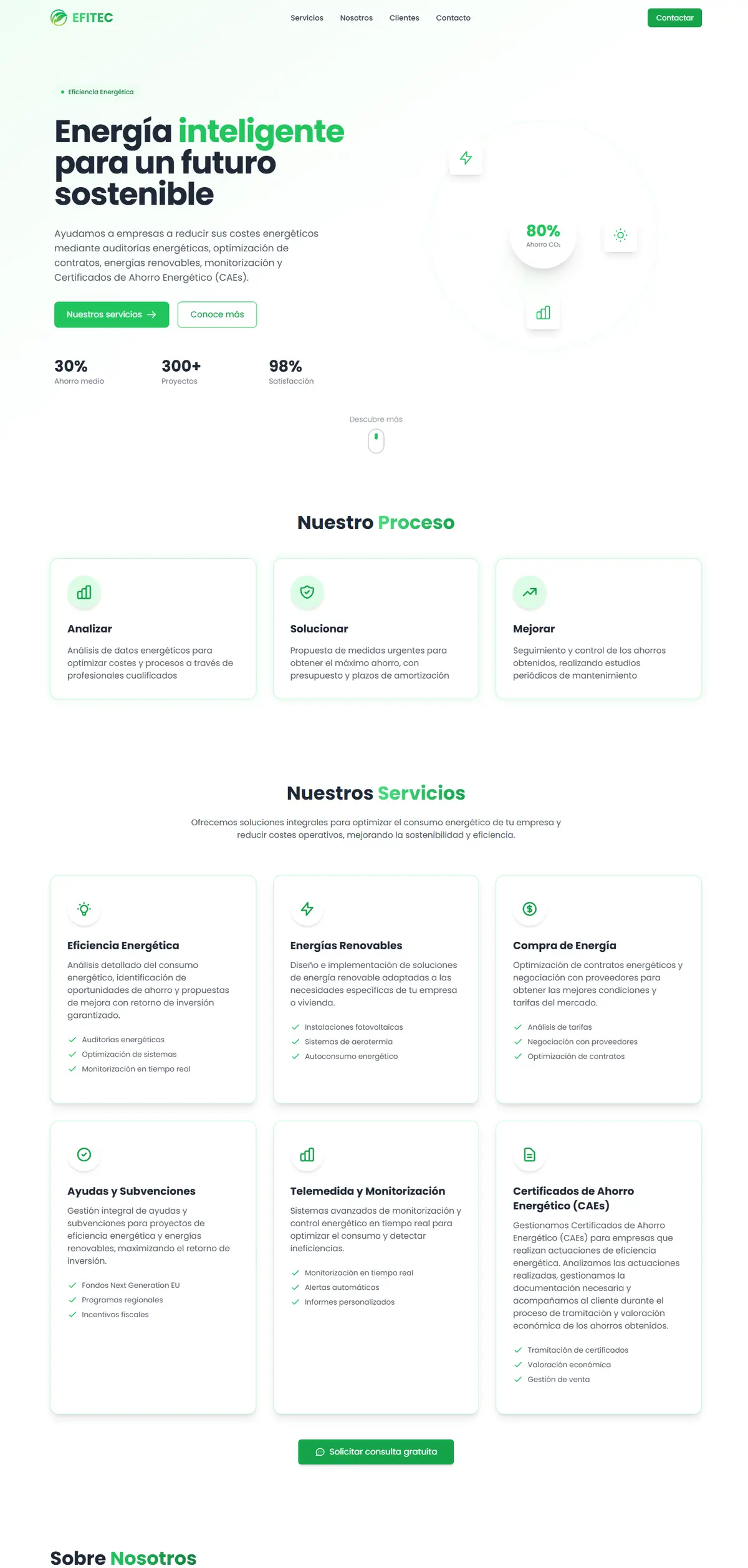 Captura de la web de Efitec